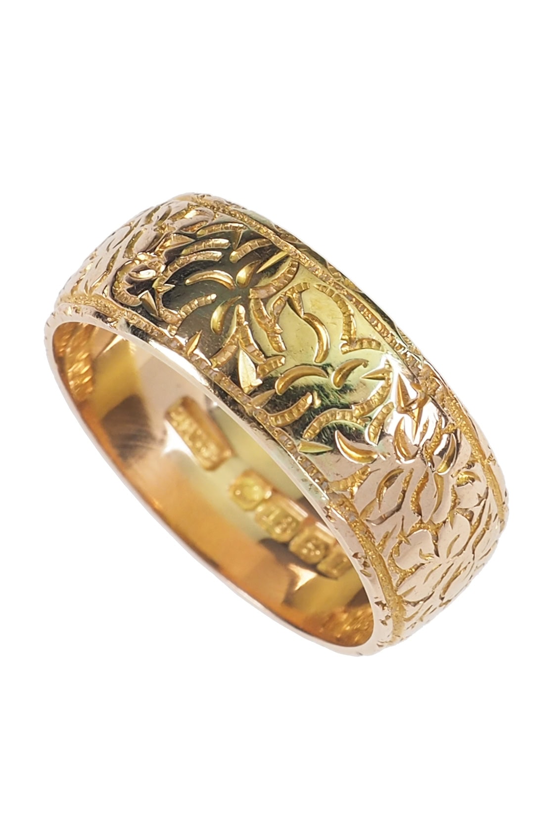 Edwardianischer Ehering aus 18 Karat Gold