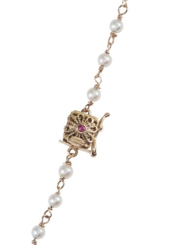 Um 1850 - Perlen & Rubine / Italienisches Goldcollier – Bild 6