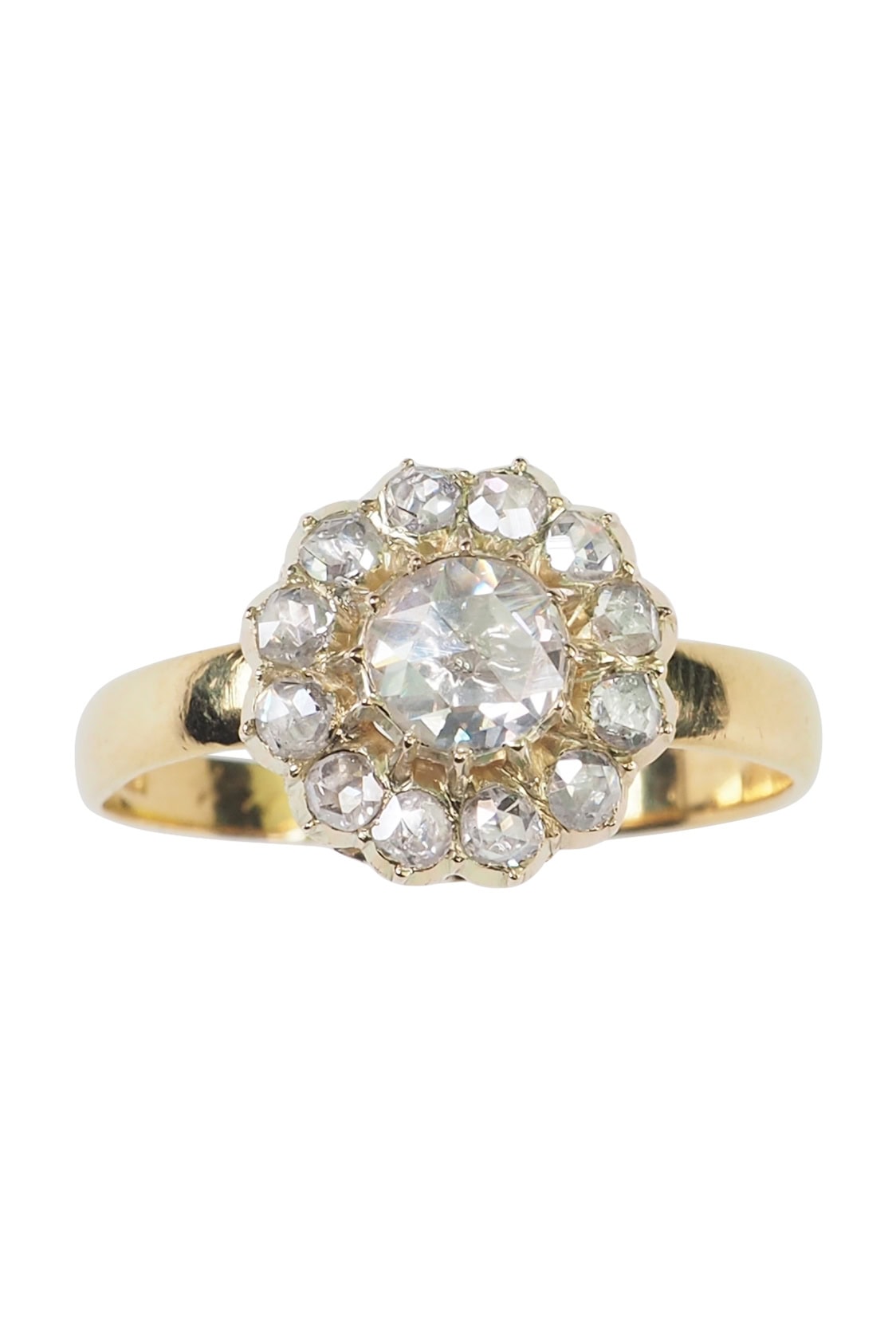 Vintage Ring mit Diamanten aus 900er Gelbgold