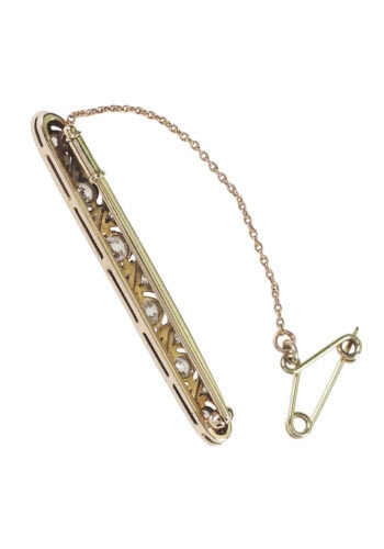 Um 1920 - Art Deco Stabbrosche mit 20 Diamanten – Bild 4