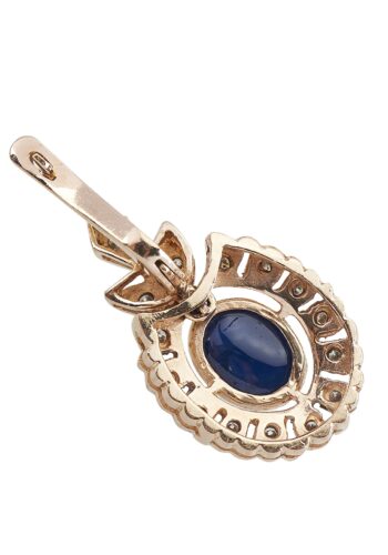 Um 1960 - Saphire & Diamanten Roségoldohrringe 18K, Englisch – Bild 5