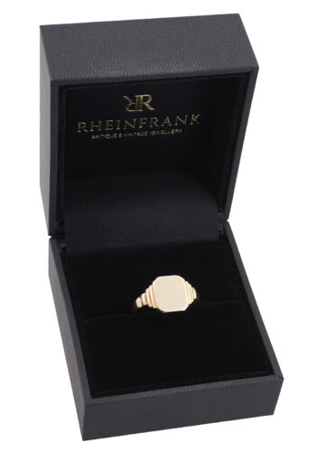 Datiert 1944 - 9 Karat Goldsiegelring / Herrenring, geschmiedet in Birmingham – Bild 5