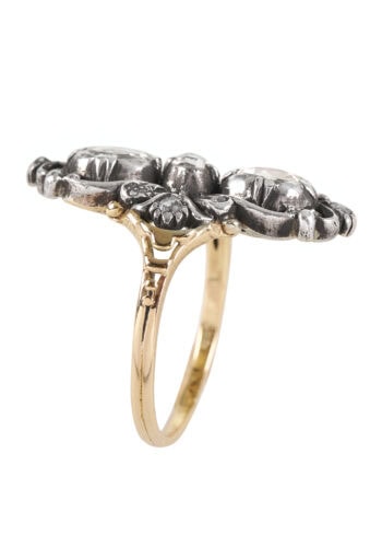 Um 1880 - Holländischer Diamantring aus 585er Gold & Silber – Bild 5