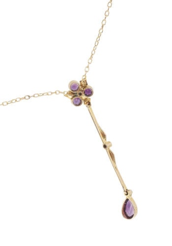 Um 1910 – Collier mit Amethyst und Perlen – Bild 3