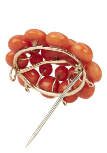 Um 1860 - Brosche aus Gold und Koralle – Bild 3