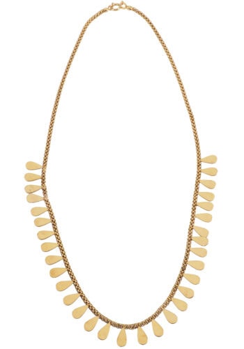 Um 1950 - Kette mit Tropfenabhängungen  18ct. Goldkette – Bild 4