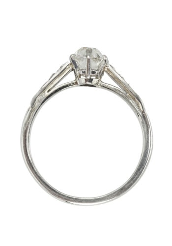 Um 1960 - Niederländischer Diamantring / Verlobungsring mit Edelsteinzertifikat! – Bild 7