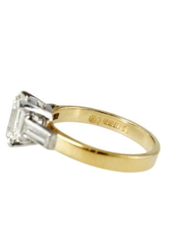 Um 1970 - Vintage-Diamantring / Verlobungsring, inkl. Steinzertifikat! – Bild 5