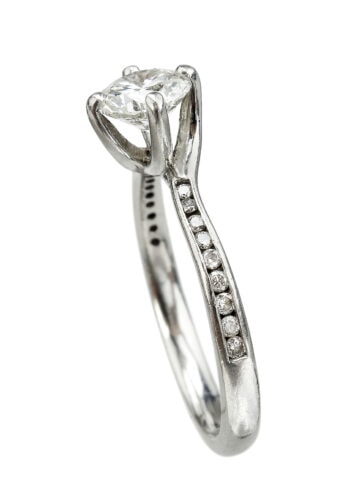 Datiert 1967 - Platin Solitär Verlobungsring mit Edelsteinprüfzertifikat! – Bild 3