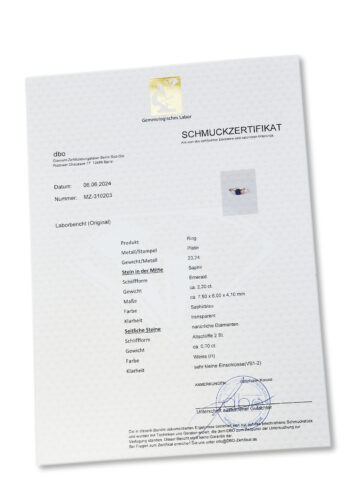 Um 1940 – Saphir Ring aus Platin mit Diamanten, inklusive Edelsteinzertifikat! – Bild 8