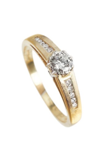 Vintage Ring mit Diamanten aus 18 Karat Gold und Platin