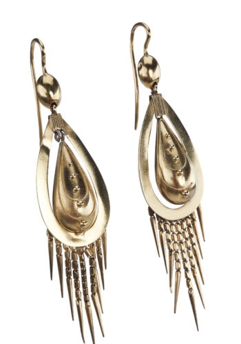 Um 1870 - Viktorianische Goldohrringe, England – Bild 4