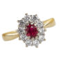 Vintage Ring mit Rubin Diamanten aus 18 Karat Gold und Platin