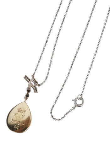 Datiert 1908 - Granat Collier in 18ct Gold mit Diamanten, Edwardian – Bild 5