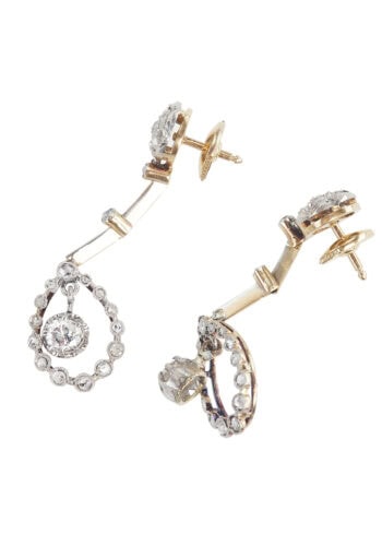 Um 1910 - Edwardian Diamantohrringe England – Bild 4