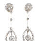 Edwardianische Ohrringe mit Diamanten aus 18 Karat Gold und Platin