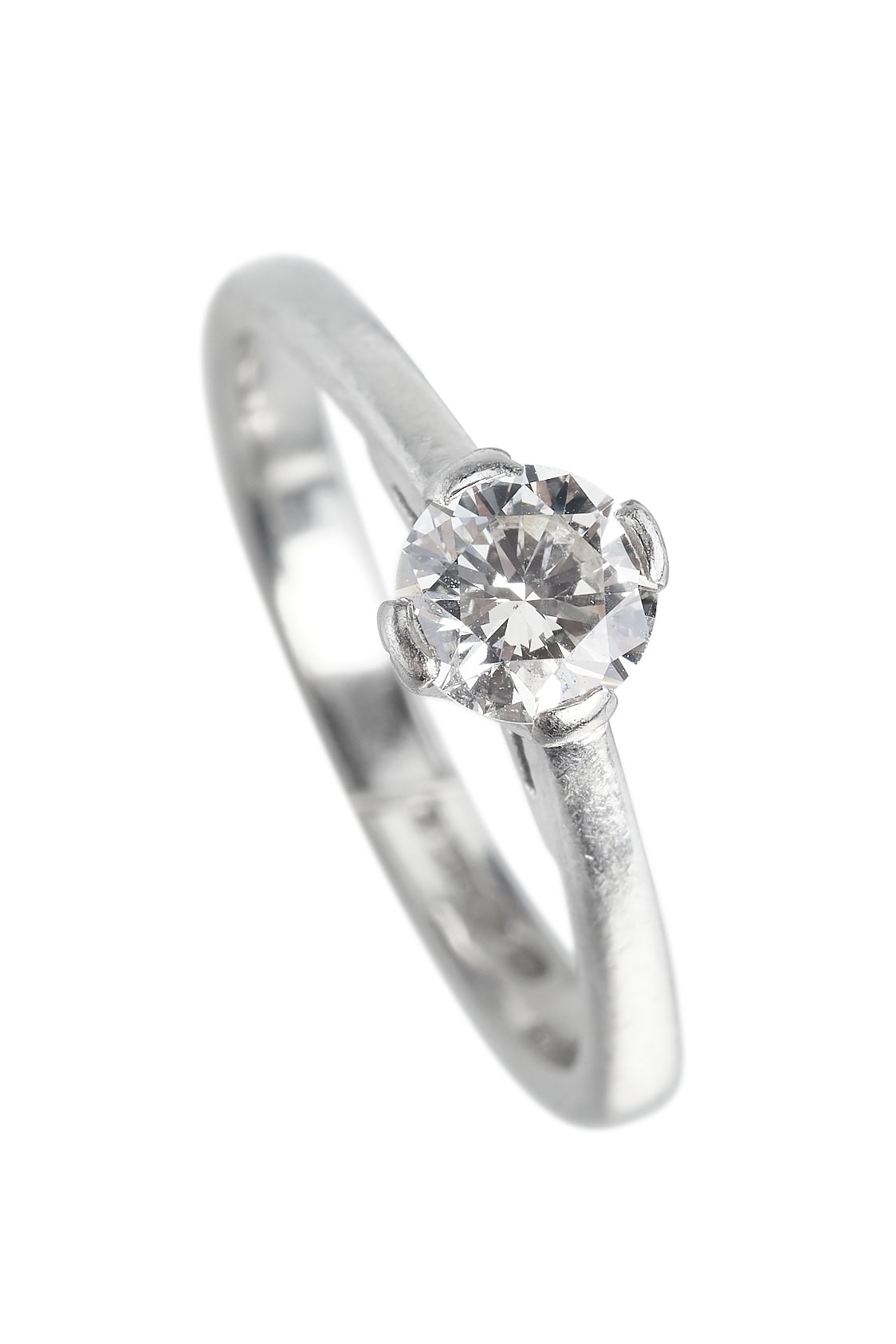 Vintage Ring mit Diamant Solitaire aus Platin