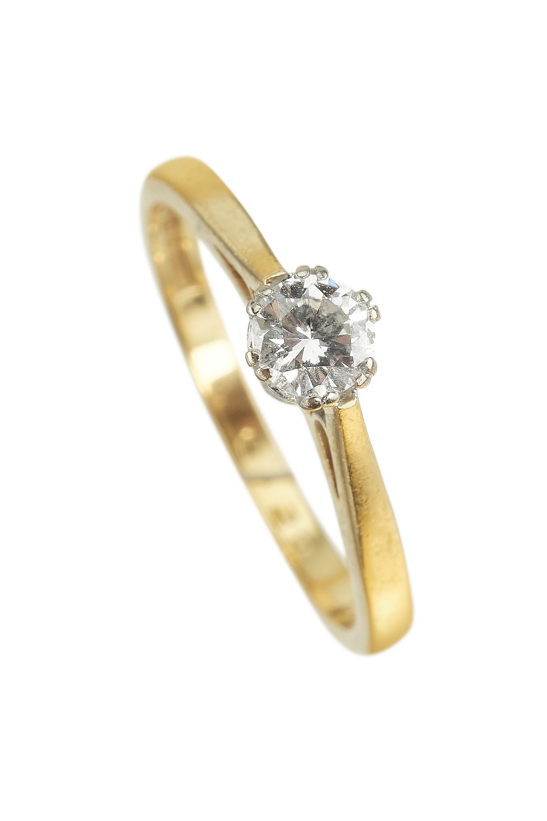 Vintage Ring mit Diamant aus 18 Karat Gold und Platin