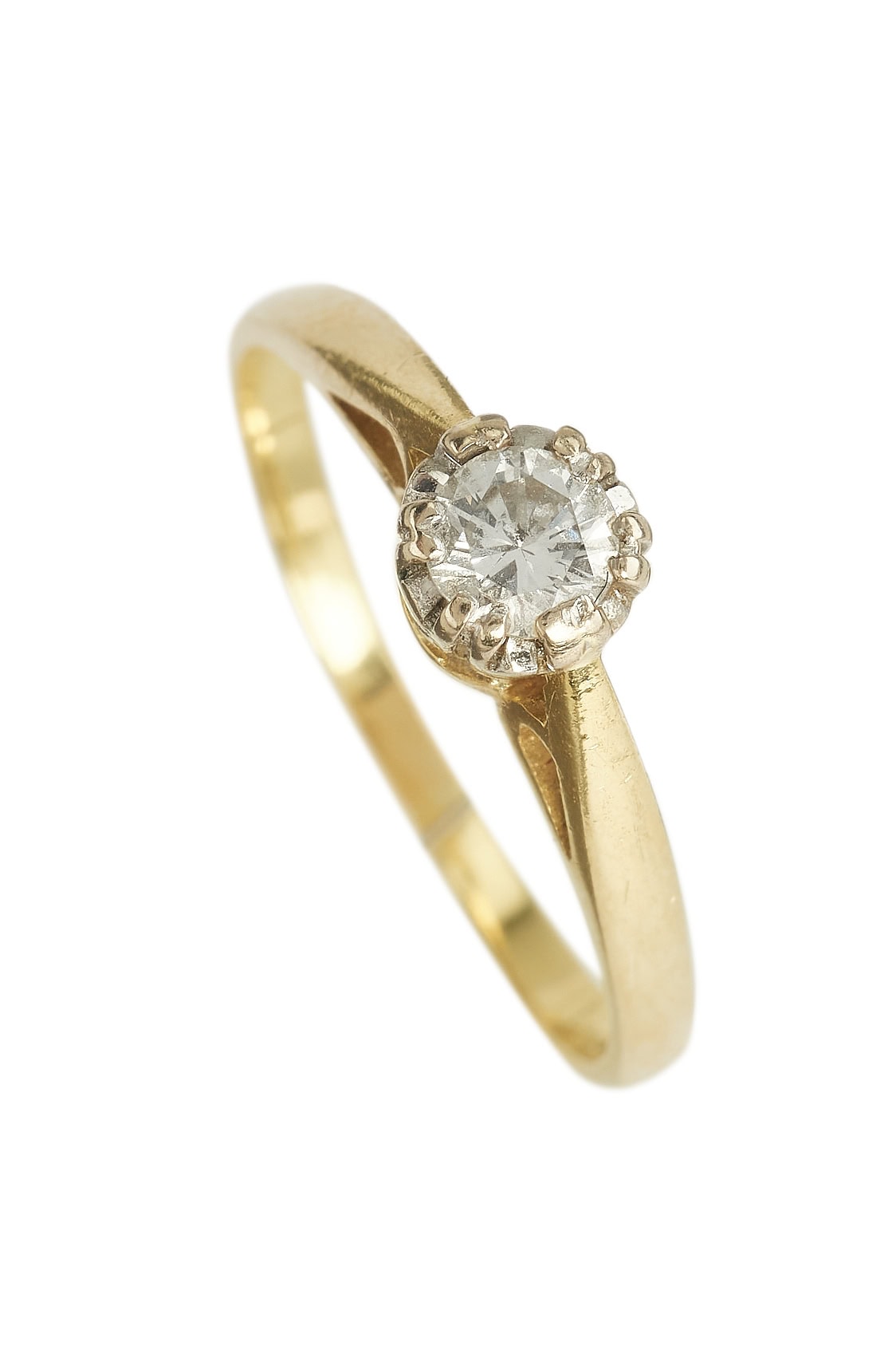 Vintage Ring mit Diamant aus 18 Karat Gold und Platin