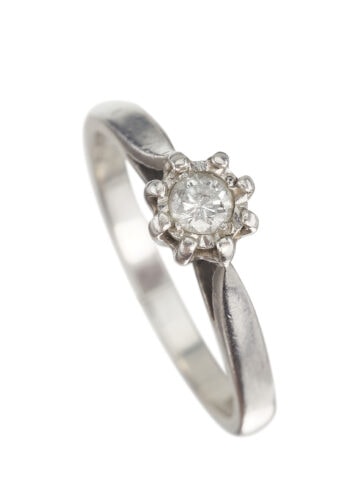 Vintage Ring mit Diamant aus Platin