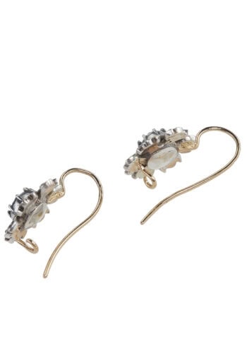 Um 1890 - Niederländische Art Nouveau Diamantohrringe im Rosenschliff – Bild 5