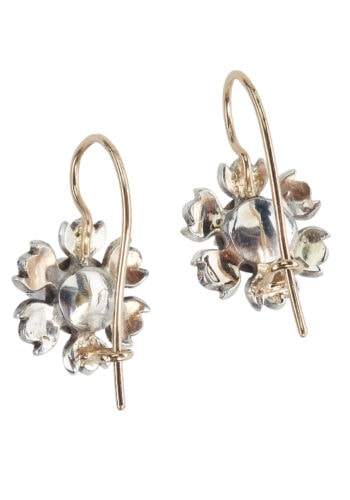 Um 1890 - Niederländische Art Nouveau Diamantohrringe im Rosenschliff – Bild 3