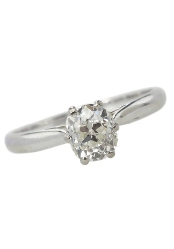 Um 1960 - Weißgold Solitär Verlobungsring, aus Österreich inkl. Edelsteingutachten! – Bild 3