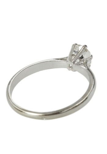 Um 1960 - Weißgold Solitär Verlobungsring, aus Österreich inkl. Edelsteingutachten! – Bild 5