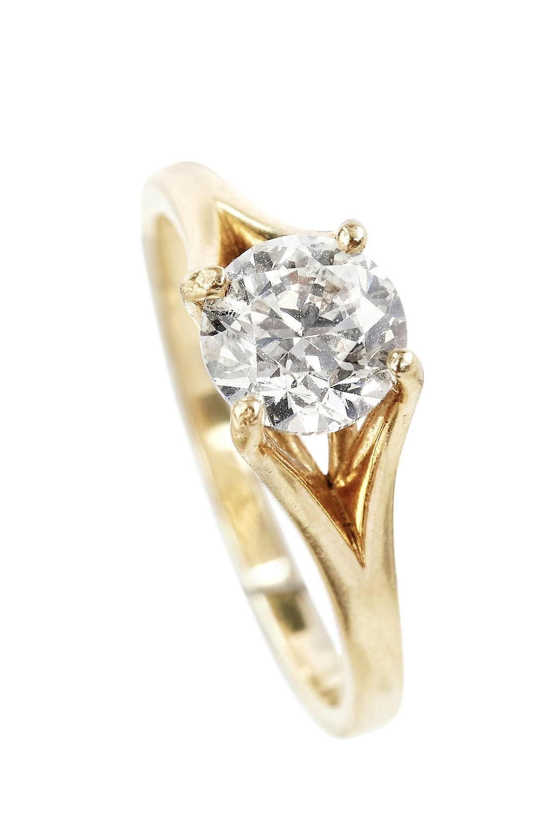 Vintage Verlobungsring mit Diamantsolitaire im Brillantschliff aus 18 Karat Gold