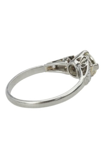 Um 1950 - Vintage-Verlobungsring mit gelbem Diamant Einkaräter, inkl. Edelsteinezertifikat! – Bild 5