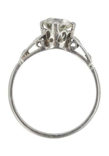 Um 1950 - Vintage-Verlobungsring mit gelbem Diamant Einkaräter, inkl. Edelsteinezertifikat! – Bild 6