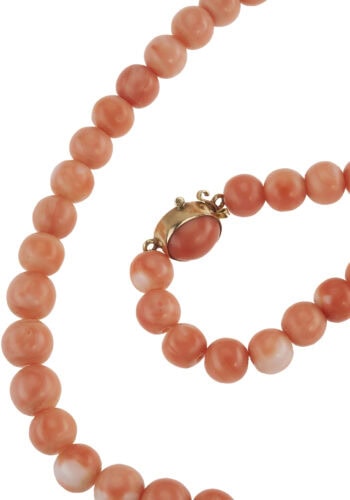 Um 1900 – Antike Engelshaut Korallenkette, Italien – Bild 3