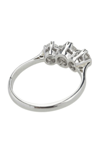 Um 1950 - Threestones Vintage Verlobungsring, Edelsteinzertifikat! – Bild 5