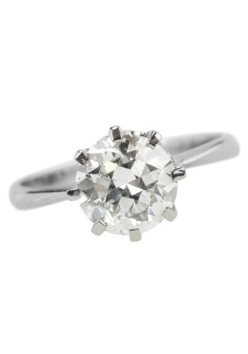 Um 1950 - Brillant Solitär Verlobungsring inklusive Diamantzertifikat! – Bild 3