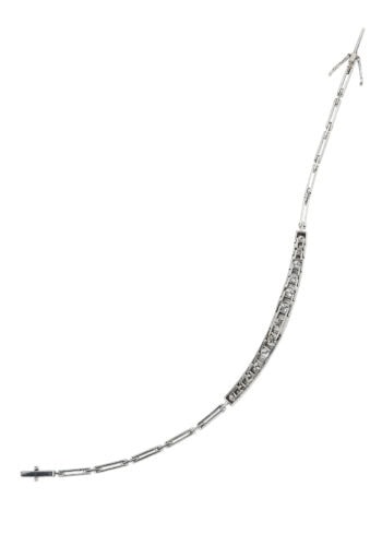 Um 1920 - Art déco Diamantarmband mit Edelsteingutachten! – Bild 4