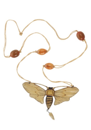 Um 1900 - Horncollier signiert "M. Prevost" Jugendstil Frankreich – Bild 3