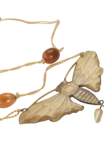 Um 1900 - Horncollier signiert "M. Prevost" Jugendstil Frankreich – Bild 5