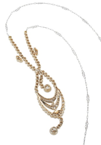 Um 1910 - Diamantcollier aus dem Edwardian, inkl. Edelsteingutachten! – Bild 4