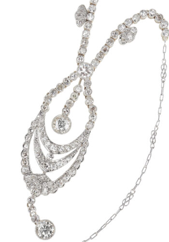 Um 1910 - Diamantcollier aus dem Edwardian, inkl. Edelsteingutachten! – Bild 3