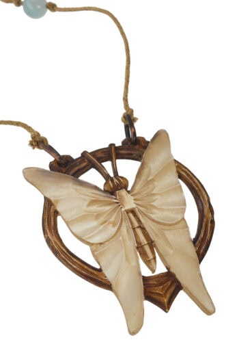 Um 1900 - Horncollier "Schmetterling" Art Nouveau Frankreich – Bild 4