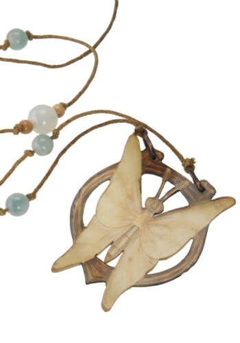 Um 1900 - Horncollier "Schmetterling" Art Nouveau Frankreich – Bild 5