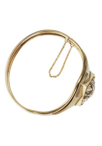 Um 1865 - Goldarmreif mit Perlen & Emaille – Bild 3