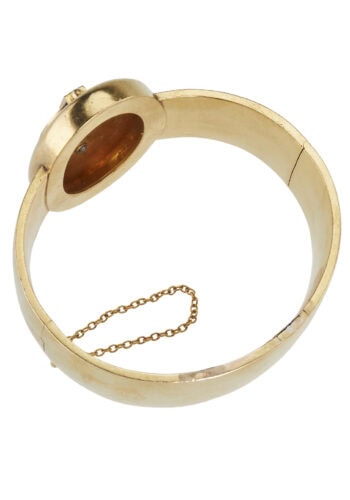 Um 1860 - 18 ct. Gold Set aus Armreif & Medaillon – Bild 3