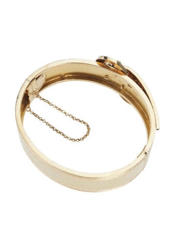 Um 1870 - 18K Goldarmreif mit Handgravur & Naturperlen – Bild 4