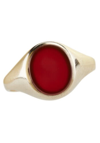 Datiert 1962 - Vintage Herrenring/Siegelring Gold und Karneol – Bild 3