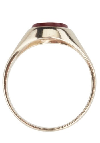 Datiert 1962 - Vintage Herrenring/Siegelring Gold und Karneol – Bild 4