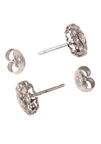 Um 1970 - Clusterohrringe mit Diamanten, England – Bild 4