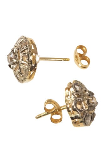 Um 1900 - Goldohrringe mit weißen Saphiren, Italien – Bild 3