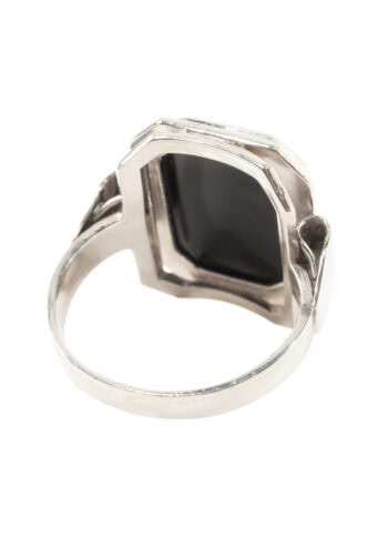 Um 1930 – Art déco Siegelring mit Onyx – Bild 4