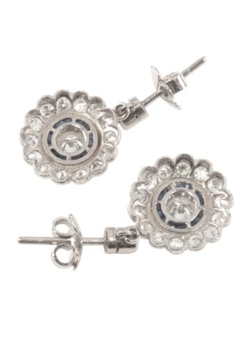 Um 1930 – Art déco Diamantohrringe – Bild 5